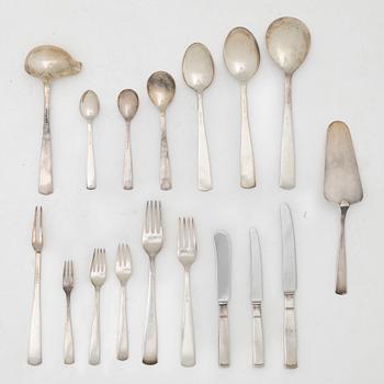 Jacob Ängman, Cutlery service, 108 pieces, silver, model "Rosenholm", GAB.