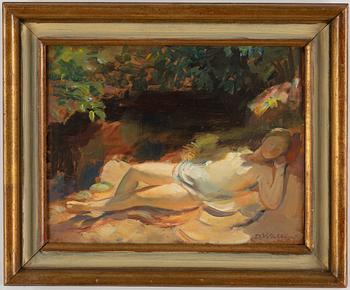 DAVID WALLIN, oil on board, signed.