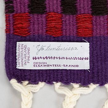 Elsa Montell-Saanio, rana / väggbonad,  "En natt i fjällen"  Finland. Ca 215 x 130 cm.