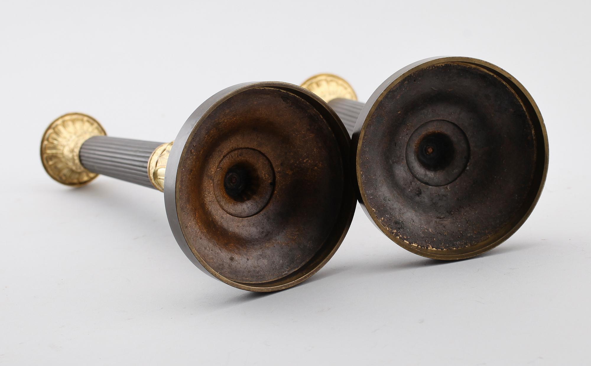 LJUSSTAKAR, 1 par, brons, 1800-talets andra hälft.