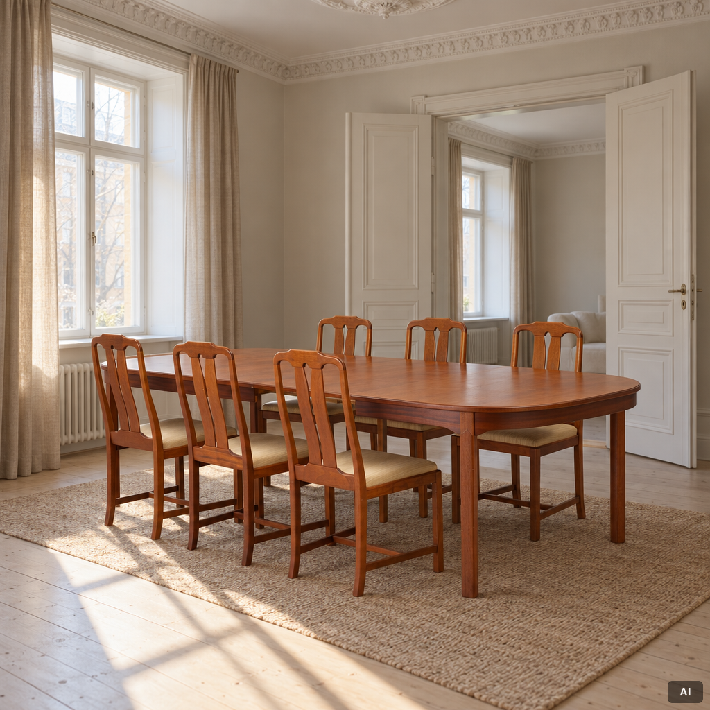 Carl Malmsten, a seven-piece dining suite, 'Ambassadör'.