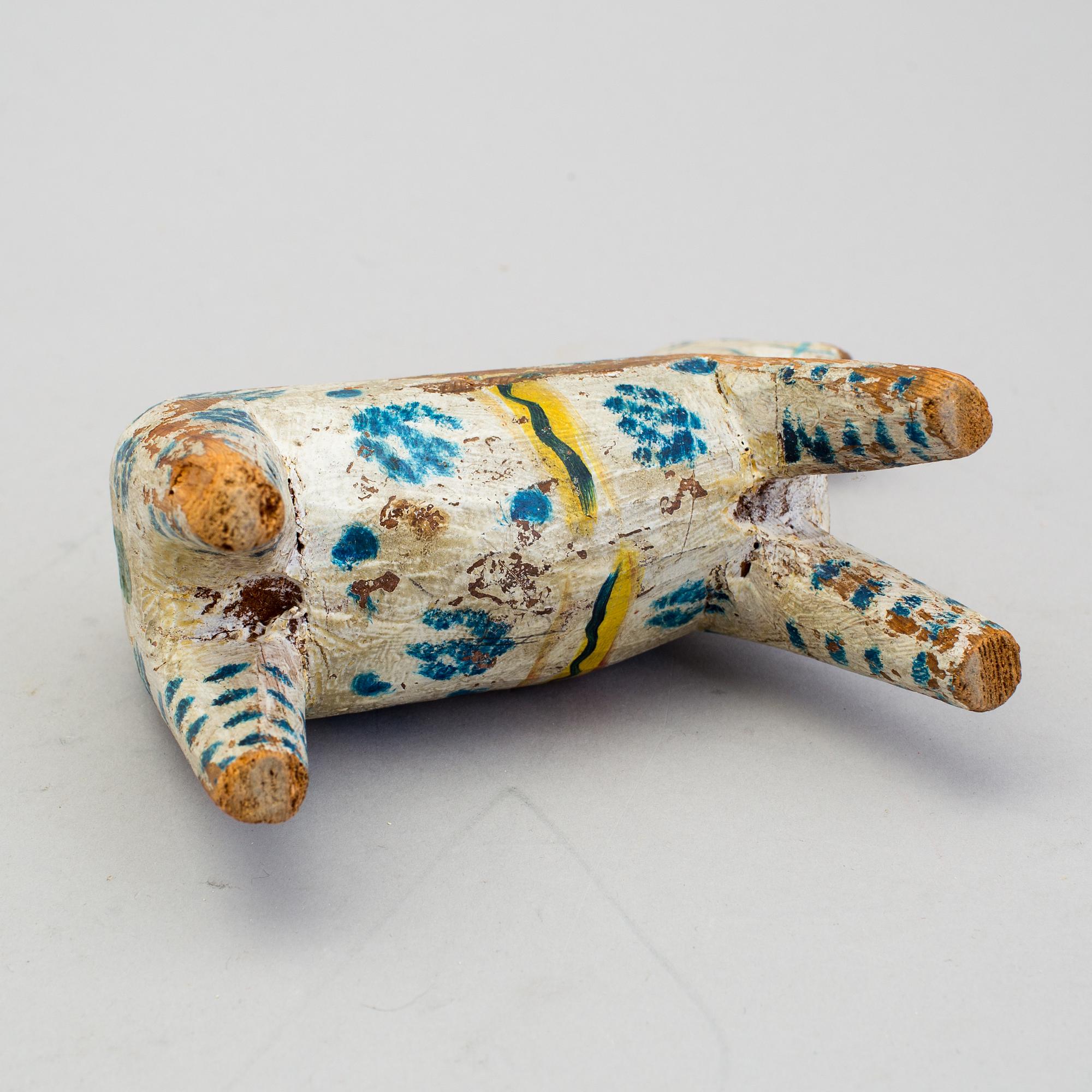 A painted folk art dala horse first half of the 20th century.