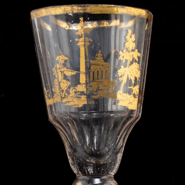 TWO WINE GLASSES, late 18th century.