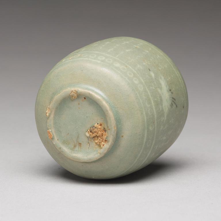 A celadon glazed crane cup, Korea, Koryo dynasty, 12th/13th Century.