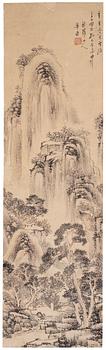 931. A Chinese painting, ink and colour on paper, Qing dynasty.