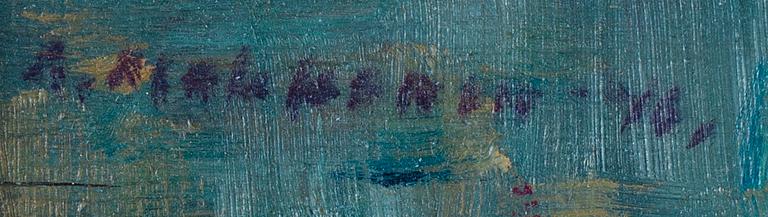 ARVO MAKKONEN, olja på pannå, signerad och daterad -46.