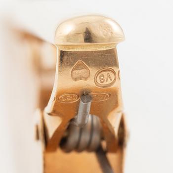 Tie pin, 14K gold with labradorite.