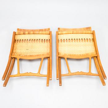 HANS J WEGNER, A pair of JH-512 folding chairs for Johannes Hansen, Denmark, early 1980s. Model designed in 1949.