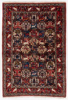 Carpet, Bakhtiari, figural, approx. 230 x 160 cm.