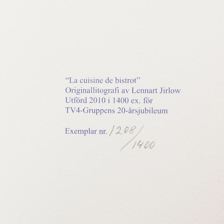 LENNART JIRLOW, "La cuisine de bistrot", litografi, signerad och numrerad 1208/1400.