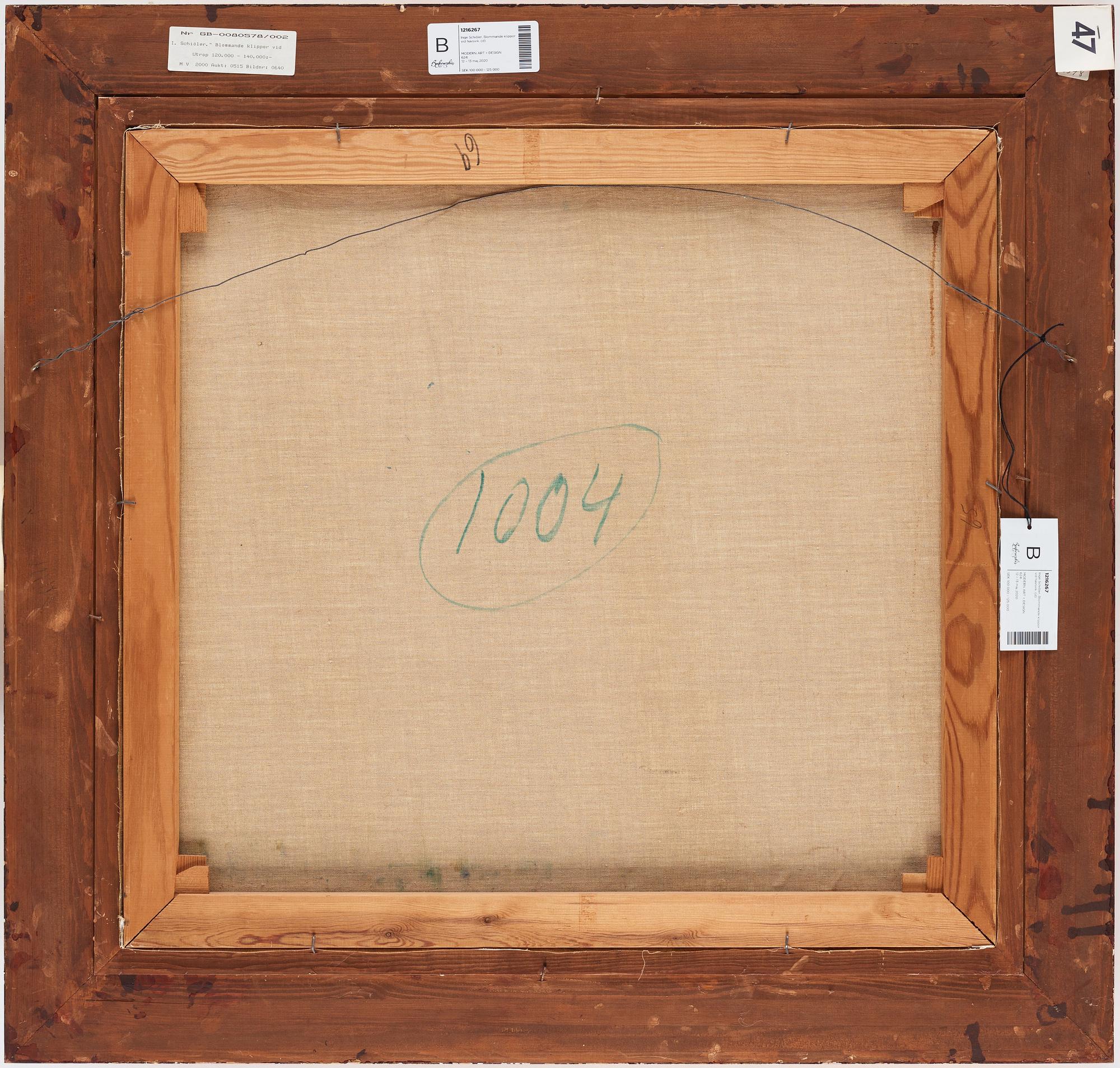 INGE SCHIÖLER, oil on canvas, signed and dated 1962.