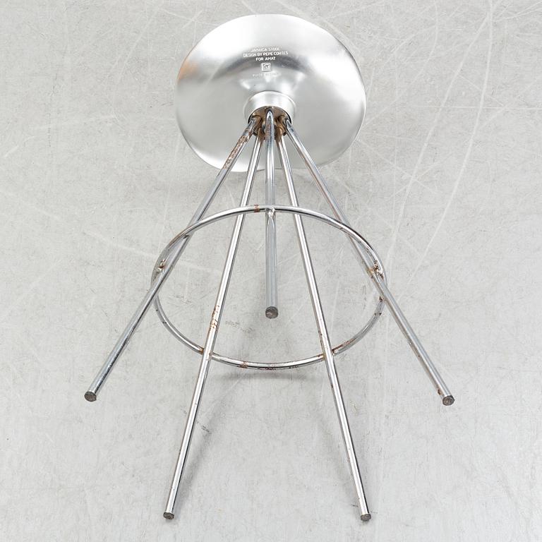 Pepe Cortes, seven 'Jamaica Stool' chrome bar stools, Amat, Spain.