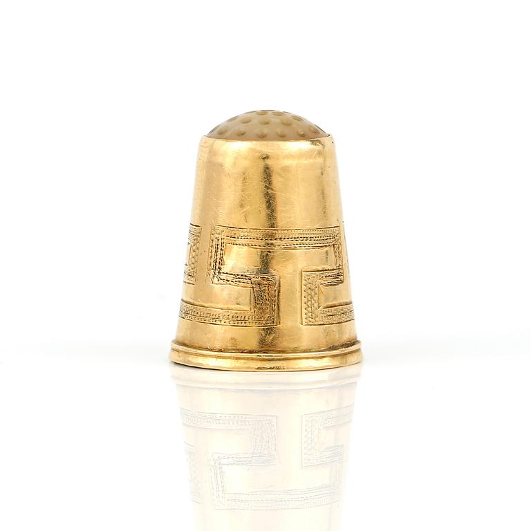 FINGERBORG, guld 18K, Jacob Engelberth Torsk, Stockholm 1872. Vikt ca 2 gram.