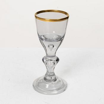 Ten Baroque style wine glasses, 20th Century.