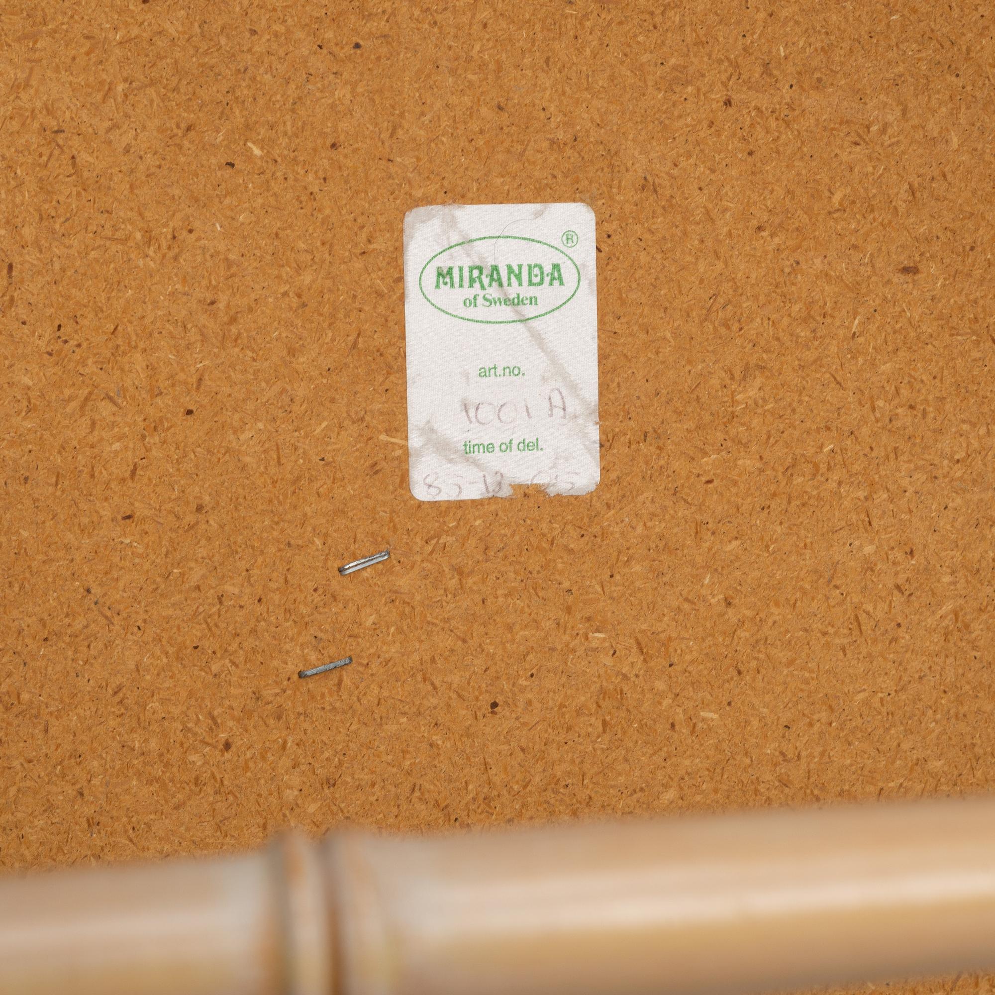 A 7 piece dining group, Miranda of Sweden, 1980's.