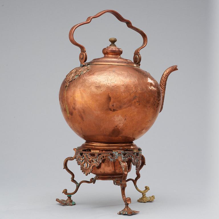 A Rococo 18th century copper water heater pot.