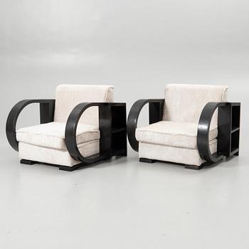 Armchairs, a pair, Art Deco style, 20th century.