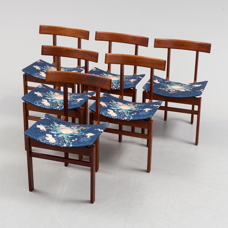 A set of six 1960s chairs by Inger Klingenberg for France Daverkosen.