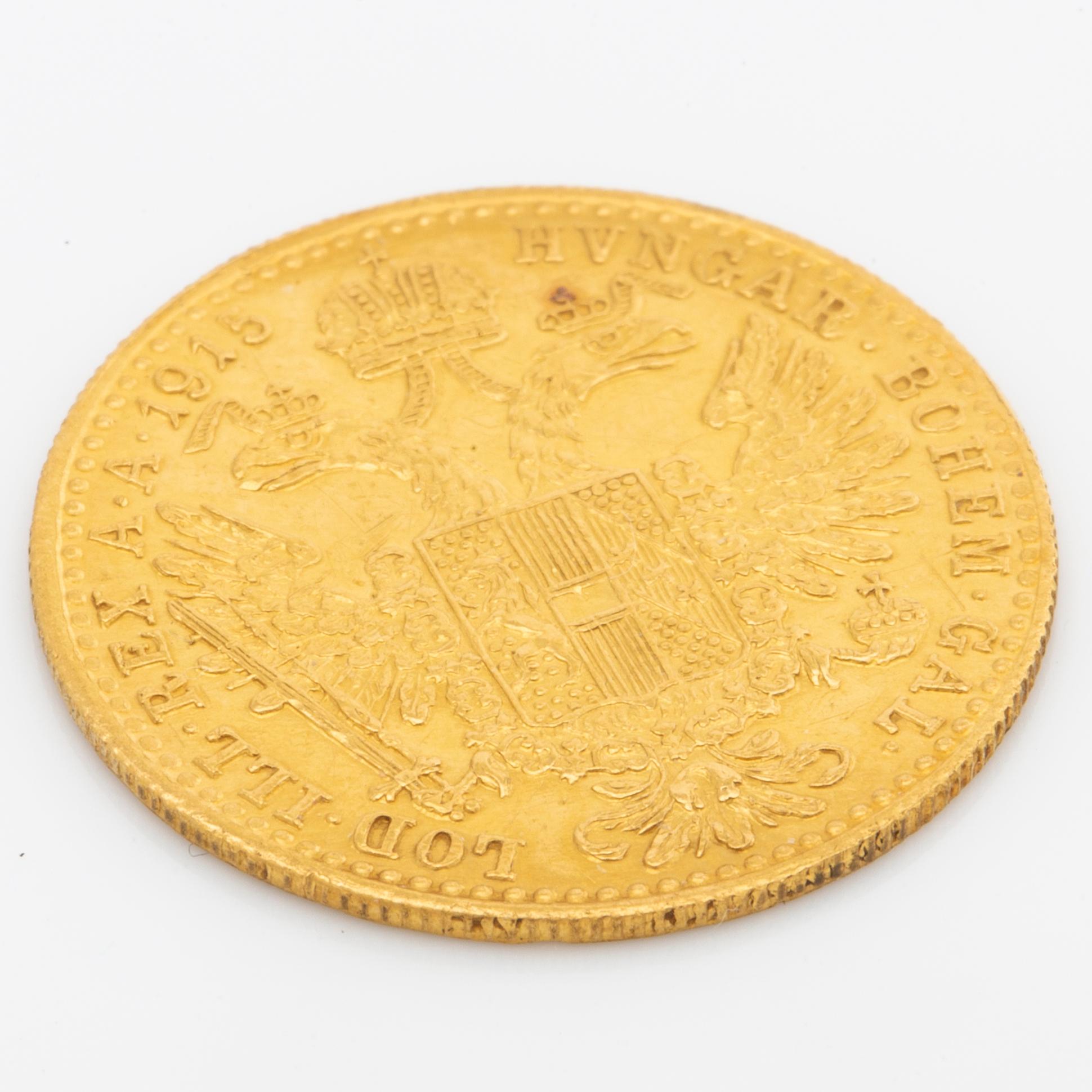MYNT, 2st, 1 ducat guld, Franz Josef I Österrike-Ungern, 1915.