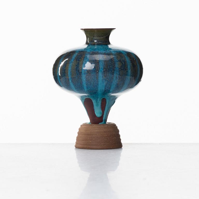 Wilhelm Kåge, a "Farsta Spirea"  stoneware vase, Gustavsberg studio, Sweden 1957.