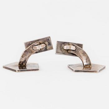 WIWEN NILSSON, a pair of sterling silver cufflinks from Lund, 1968.