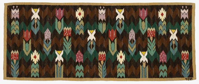 Märta Måås-Fjetterström, vävnad, "Täppan", gobelängteknik, ca 122 x 50 cm, signerad MMF.