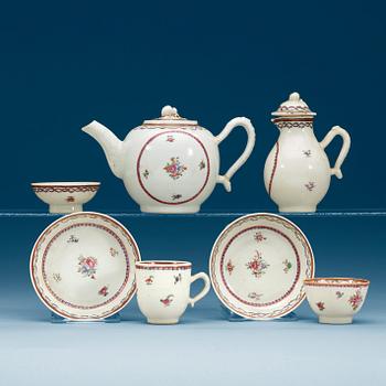 1734. A famille rose export miniature service, Qing dynasty, Qianlong (1736-95). (11 pieces).