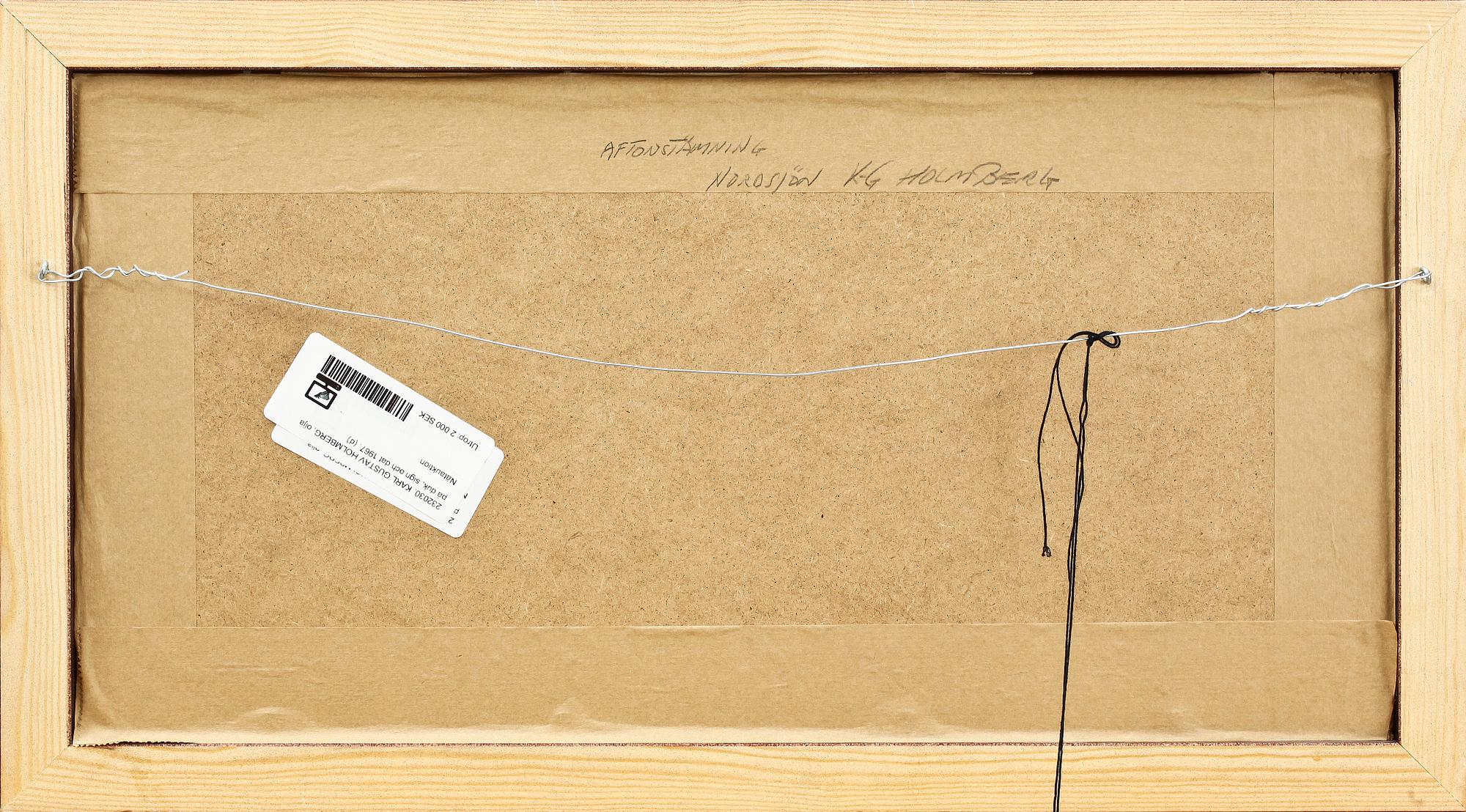 KARL GUSTAV HOLMBERG, olja på duk, sign och dat 1967.