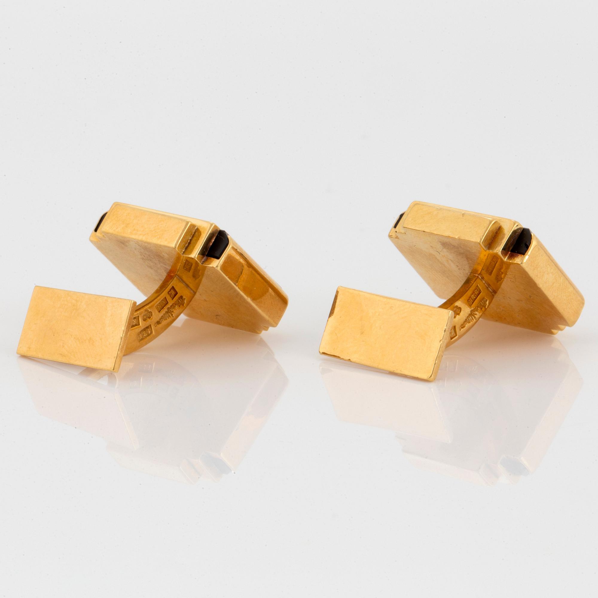 Wiwen Nilsson, manschettknappar, ett par, Lund 1960, 18K guld.