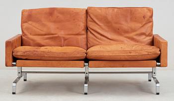 A Poul Kjaerholm brown leather 'PK-31'-2 sofa, by E Kold Christensen, Denmark.