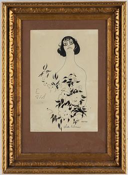 EINAR NERMAN, ink drawing, signed.