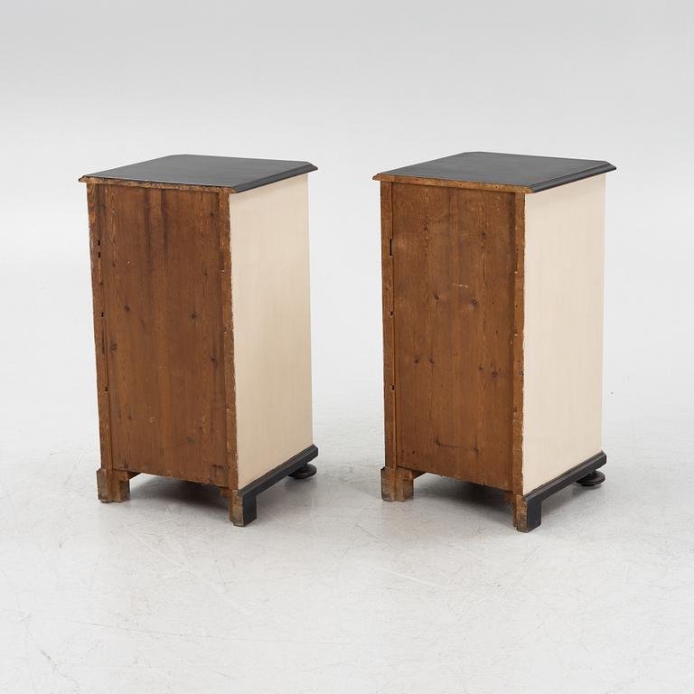 A pair of painted bedside tables, early 20th Century.
