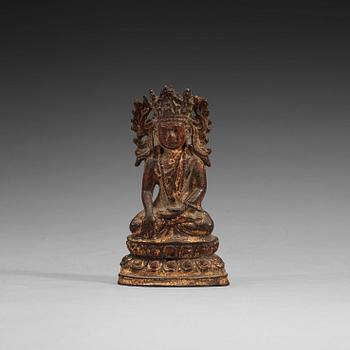 62. A gilt and lacquered bronze figure of Bodhisattva, presumably Southern China, Ming dynasty.