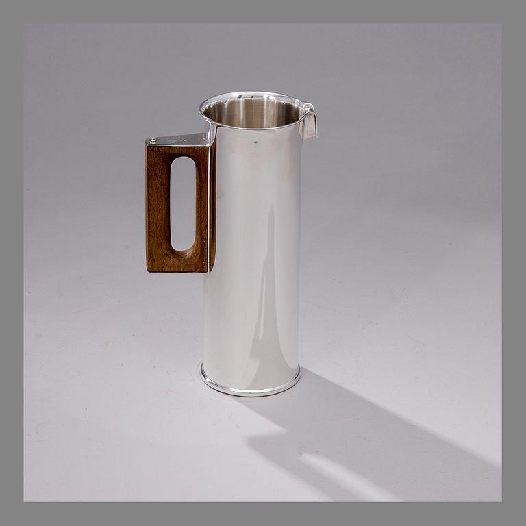 TAPIO WIRKKALA, WATER PITCHER. Signed TW. Silver 916. Kultakeskus, Hämeenlinna 1956.