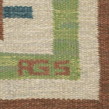 MATTA, rölakan, monogramsignerad AGS (Anna-Greta Sjöquist), omkring 1900-talets mitt. Ca 252 x 187 cm.
