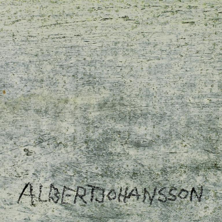 ALBERT JOHANSSON, olja på pannå, sign. Dat á tergo 1979.