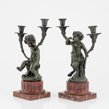A pair of candelabras, end of the 20th Century.