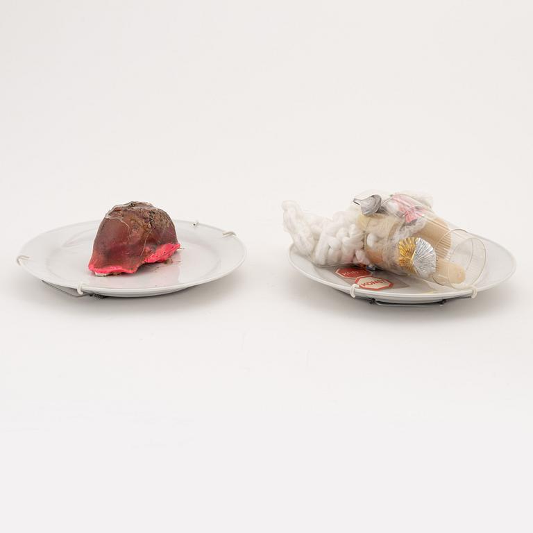 Kjartan Slettemark, multiples/plates, 7, mixed media, 1988, signed 16/24, 4/24, 8/24, 21/24, 3/24, 7/24.