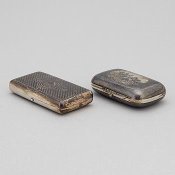 Two silver cases Moscow, 1865 & 1869.