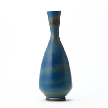 Berndt Friberg, a blue glazed stoneware vase, Gustavsberg studio 1967.