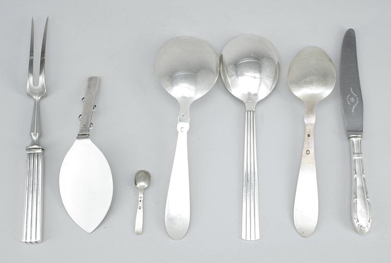 UDDA BESTICK, 11 delar, bla Georg Jensen. Totvikt ca 625 gram.