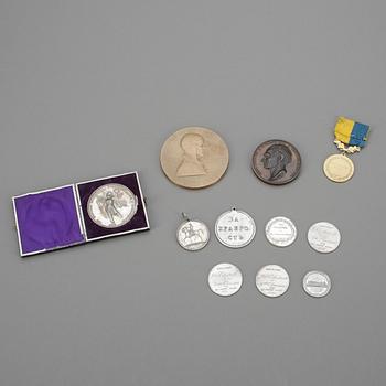 MINNESMEDALJER 11 st, bl a silver, Danmark.