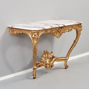 A Swedish Rococo 18th century console table.