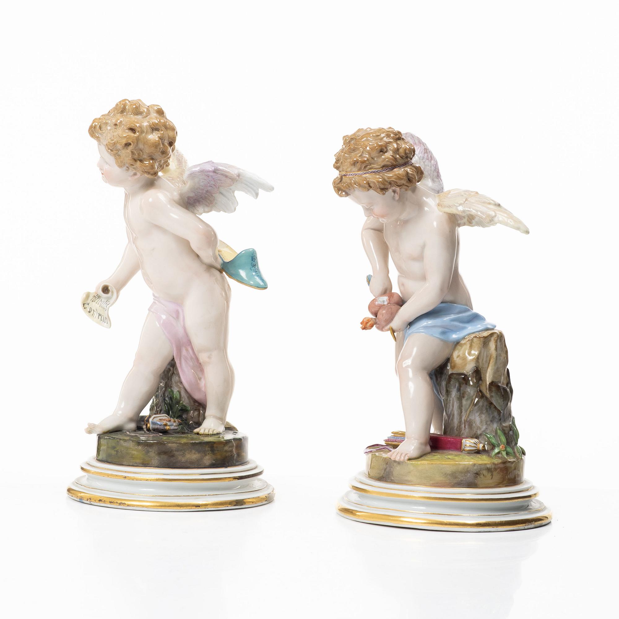 Meissen, A pair of porcelain figurines, Heinrich Schwabe, second half of the 19th century.