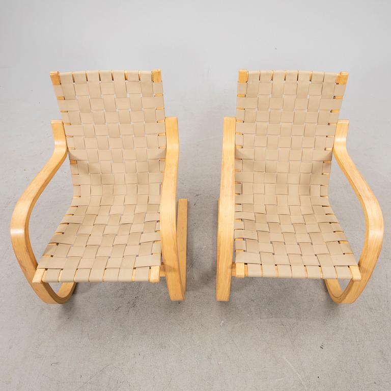 Alvar Aalto, armchairs, a pair, model 406 for Artek, 1980s.
