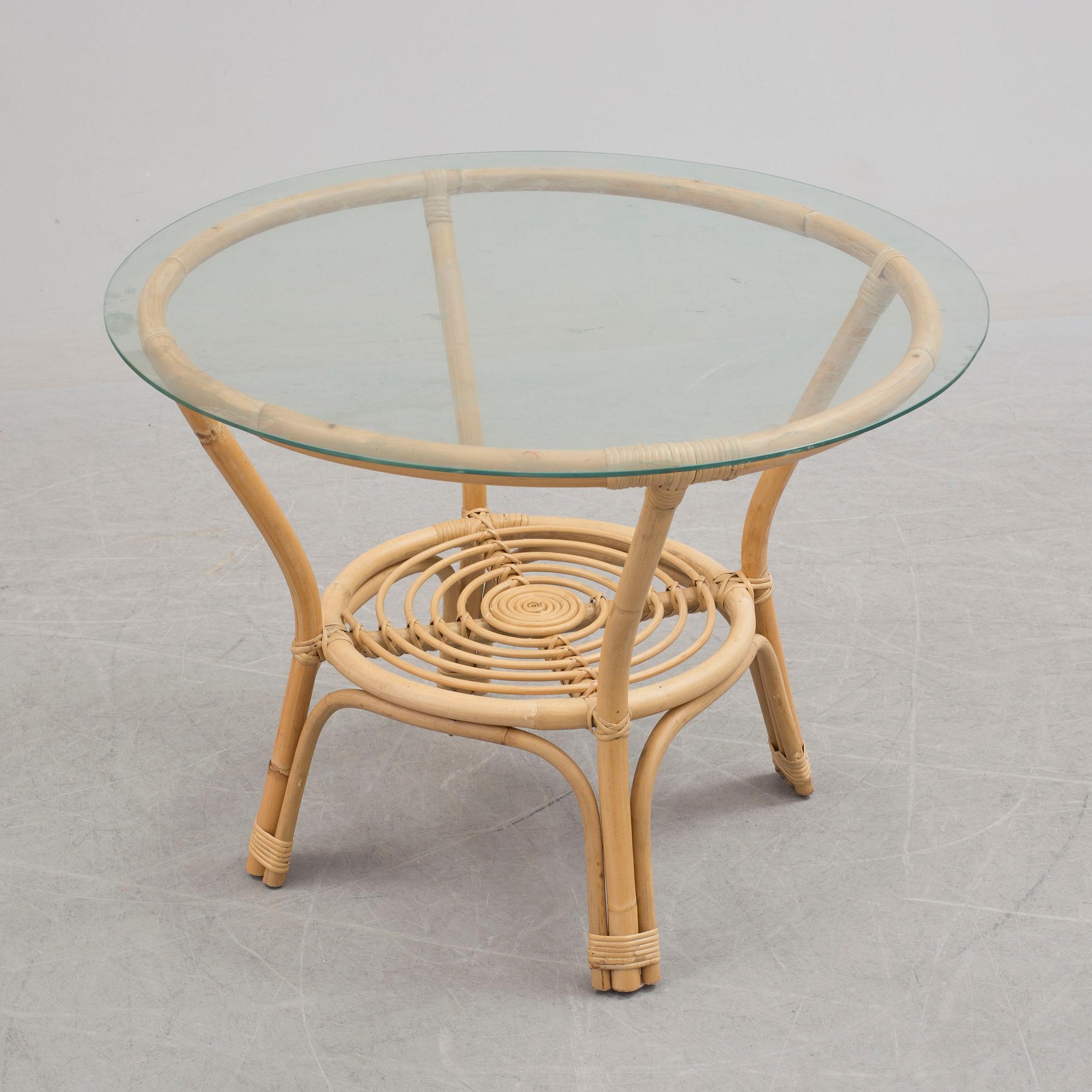 GARDEN FURNITURE, four pieces, rattan, end of the 20th century.