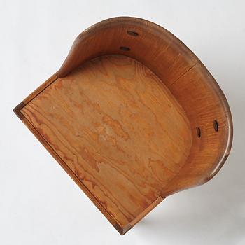 Axel Einar Hjorth, a stained pine "Lovö" chair, Nordiska Kompaniet, Sweden 1930s.