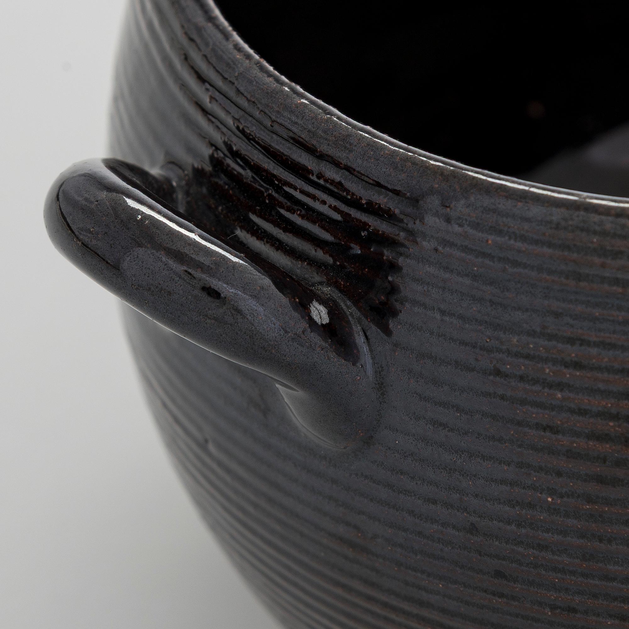 Marita Lybeck, A redclay bowl and plate, signed ML.