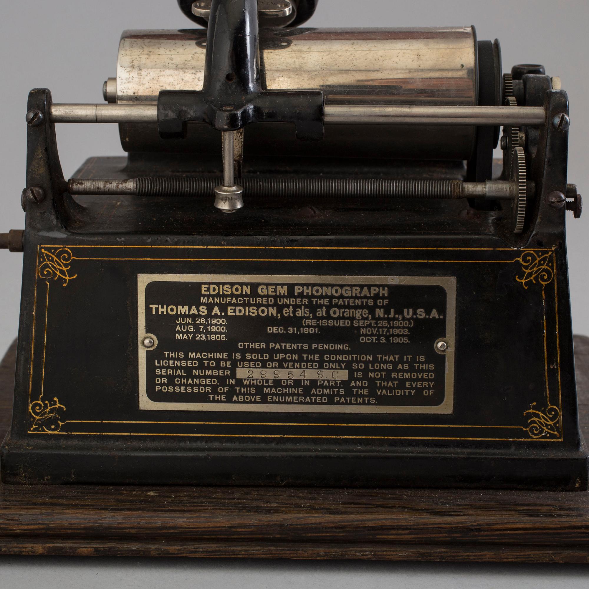 an early 20th century Edison Gem Phonograph.