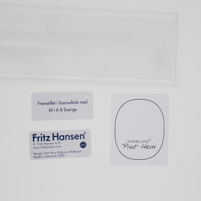 PIET HEIN och BRUNO MATHSSON, matbord, "Superellipse",  MIAB för Fritz Hansen, 2003.